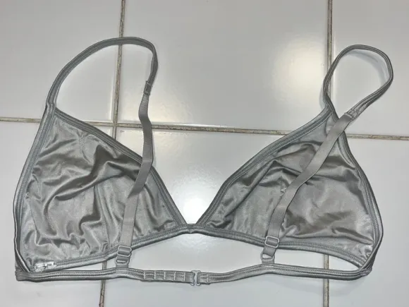 Bralette weiß Silber glänzend metallic