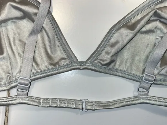 Bralette weiß Silber glänzend metallic