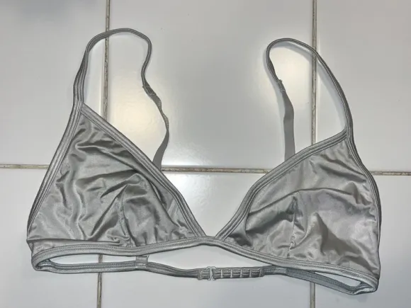 Bralette weiß Silber glänzend metallic