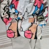 Bunte Oversize Blazer Jacke mit Print