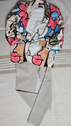 Bunte Oversize Blazer Jacke mit Print