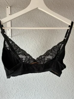 Bustier von erlich textil in schwarz mit Spitze