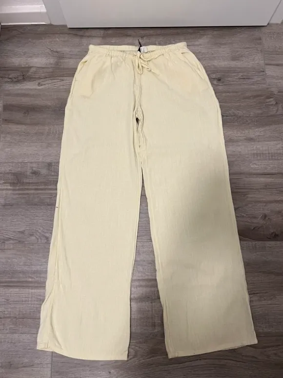 Butter Yellow Leinenhose, H&M
