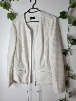 Canda Premium weiße Strukturjacke Damen Gr. 46 elegante Jacke Neu