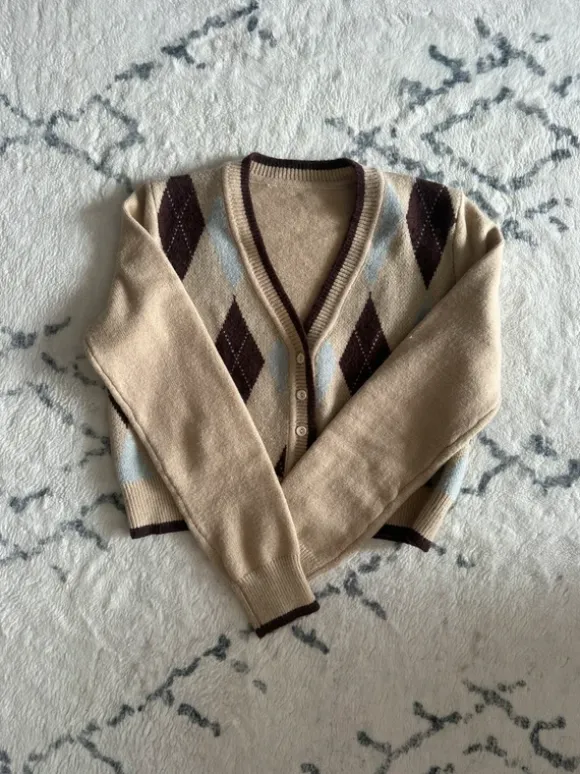 Cardigan mit Karo Muster