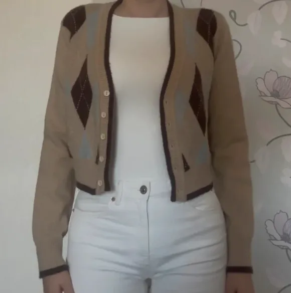 Cardigan mit Karo Muster