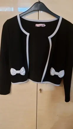 Cardigan schwarz mit Schleifchen