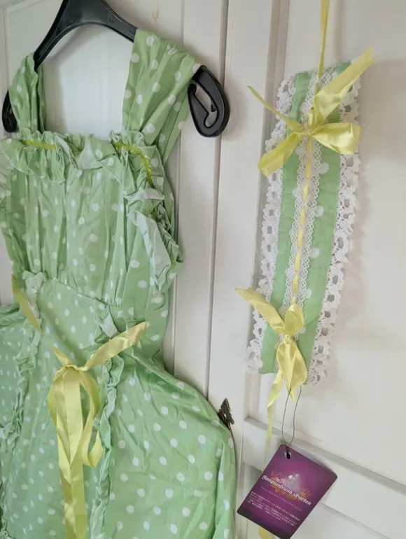 Casual/Sweet Lolita Kleid grün gepuntet 2-teilig
