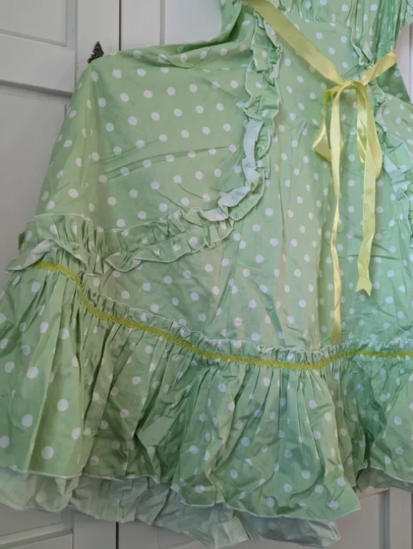 Casual/Sweet Lolita Kleid grün gepuntet 2-teilig