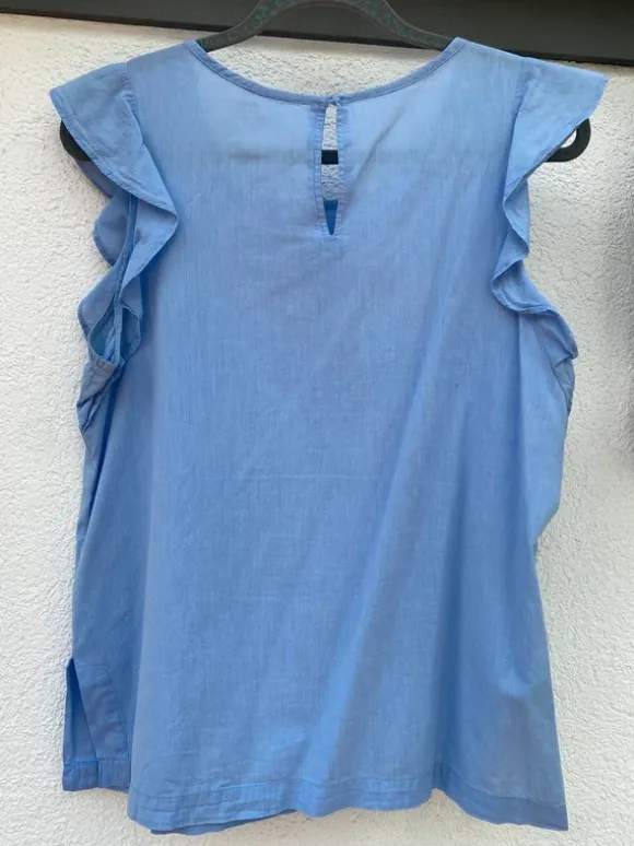 Cecil Bluse hellblau Gr.38 ärmellos