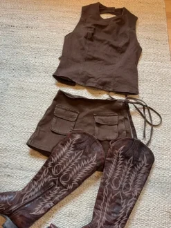 Cowboy Cowgirl Rodeo Zweiteiler Blau Gr. M Skorts Top