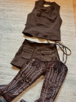 Cowboy Cowgirl Rodeo Zweiteiler Blau Gr. M Skorts Top