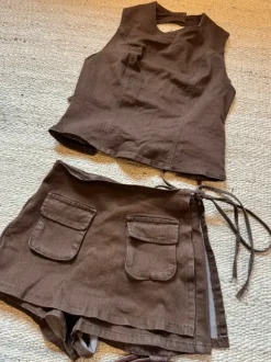 Cowboy Cowgirl Rodeo Zweiteiler Blau Gr. M Skorts Top