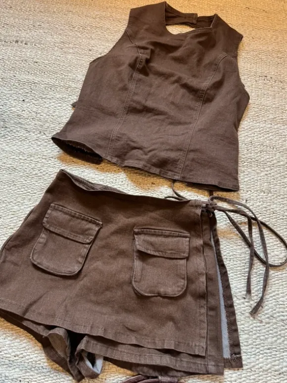Cowboy Cowgirl Rodeo Zweiteiler Blau Gr. M Skorts Top