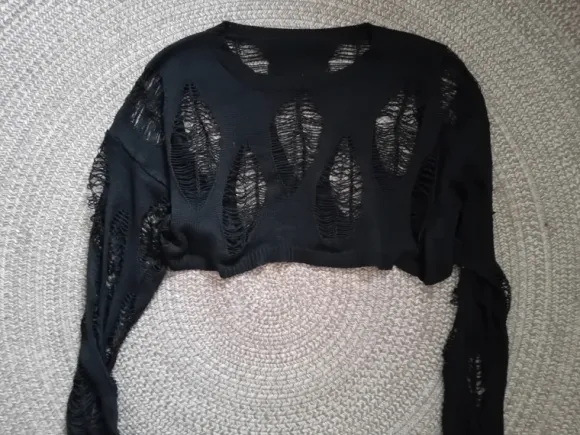 Crop Netz Pulli