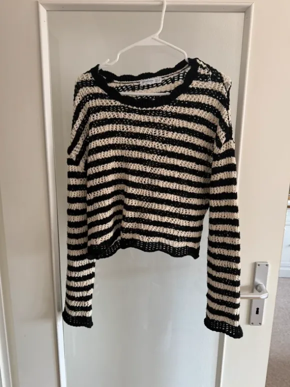 Cropped Pullover Streifen