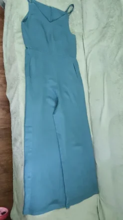 Damen Jumpsuit aus Leinenmix mit weitem Bein in dunkelgrün von C&A Gr.38, 163-164 cm