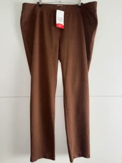Damenhose von Helena Vera mit Fischgrat-/Herringbone-Muster in Dunkelbraun Neu mit Etikett