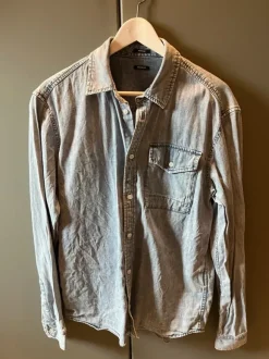 Denham shirt lichtblauw/ spijker maat M