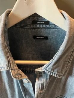 Denham shirt lichtblauw/ spijker maat M