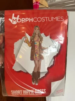 Déguisement Hippie Femme 70’s Complet – Robe + Gilet + Accessoires – Taille L