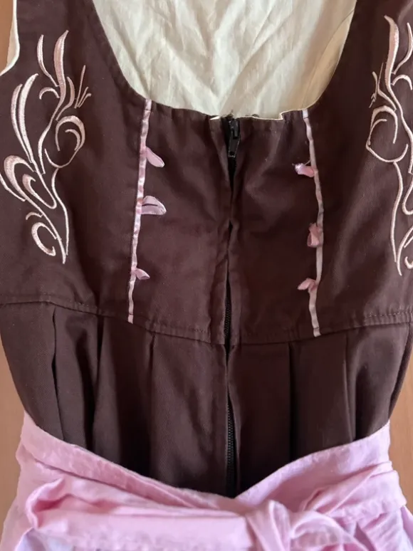 Dirndl braun-rosa