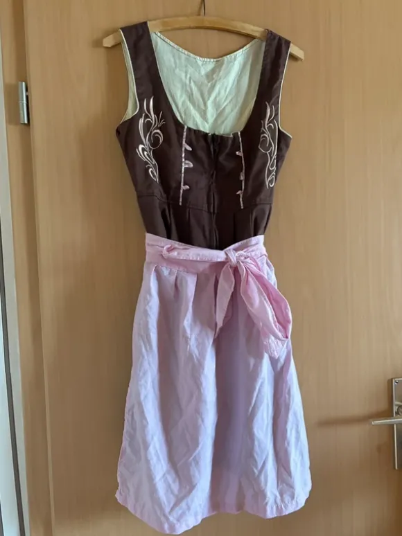 Dirndl braun-rosa