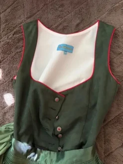 Dirndl Wildleder-Optik dunkelgrün/schwarz Größe 32