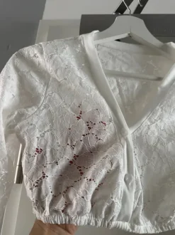 Dirndlbluse Weiß Langarm
