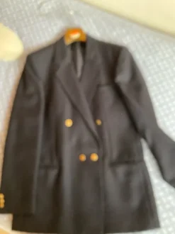 Donkerblauwe blazer zuivere scheerwol