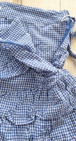 EDC by Esprit Sommer Rock Gr. XL/42 blau-weiß kariert Rüschen
