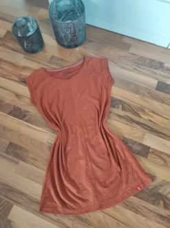 Edc Damen Kleid braun Kurzarm Grösse M