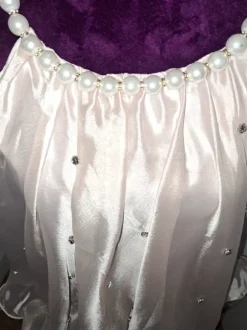 Elegantes Chiffon Top mit Perlen Träger und Strassteine gr.34-38