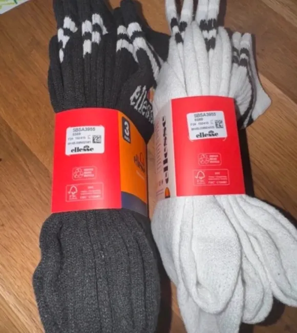Ellesse socken lang neu 6 paare , schwarz&weiß 39-42.5
