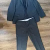 Ensemble costume gris oversize vintage homme - blazer + pantalon - style old money