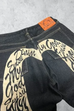 Evisu Jorts W32 Vintage Denim Jorts Daicock Big Logo Rare