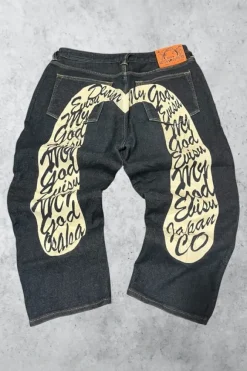 Evisu Jorts W32 Vintage Denim Jorts Daicock Big Logo Rare