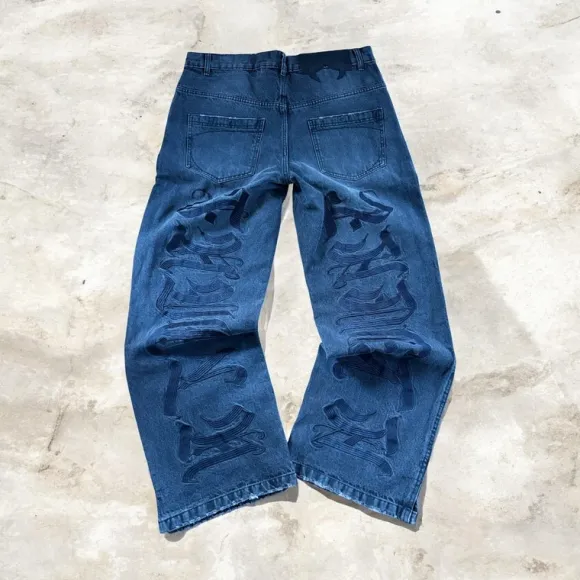 Favela Embroidery Jeans W34 Black Washed