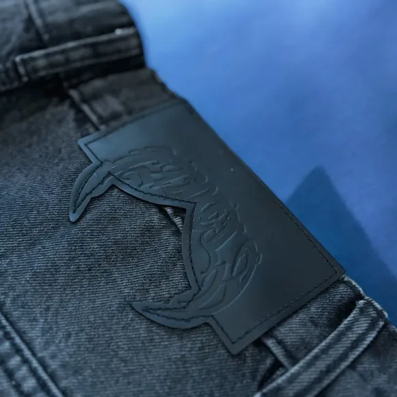 Favela Embroidery Jeans W34 Black Washed
