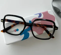 Firmoo Brille, dünner Rahmen, braun/ schwarz, gerne getragen, Fensterglas