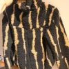 Fleece Pullover Teddy Jacke gestreift