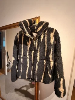 Fleece Pullover Teddy Jacke gestreift