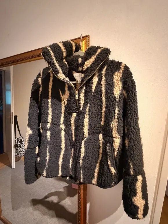 Fleece Pullover Teddy Jacke gestreift