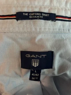 Gant Oxford Hemd Herren Gr. L / 41-42 Regular Fit Hellblau