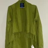 Giftgrüne Weste/Cardigan mit Fransen von Tom Tailor (Größe XL)