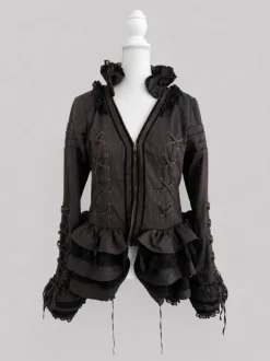 gothic gothicana whimsical fairy corset jacket dark academia y2k 00s summer jacket lolita lace 2000s