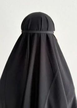 half niqab khaki whoolpeach - elastisch