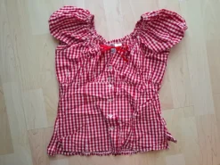 Hammerschmid Trachtenbluse rot-weiß kariert Gr. 34