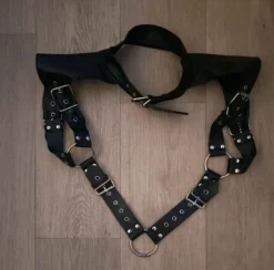 Harness, Brustgeschirr, Gothic BDSM, schwarz, Unisex (Damen und Herren)Kunstleder