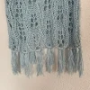 Hellblaues Stricktop mit Fransen Xuna